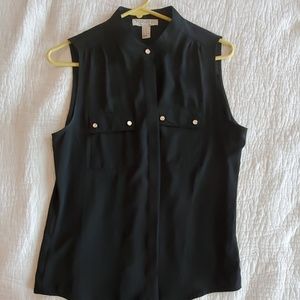 Brand New Black Sleeveless Button Down Blouse